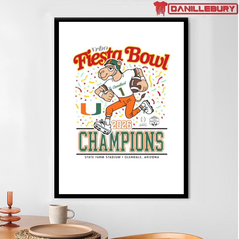 Miami Hurricanes Football 2026 Vrbo Fiesta Bowl Champions Shirt - Image 4