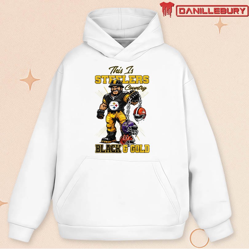 Pittsburgh Steelers NFL AFC North Champions 2025 Mascot Black And Gold Shirt - Image 2