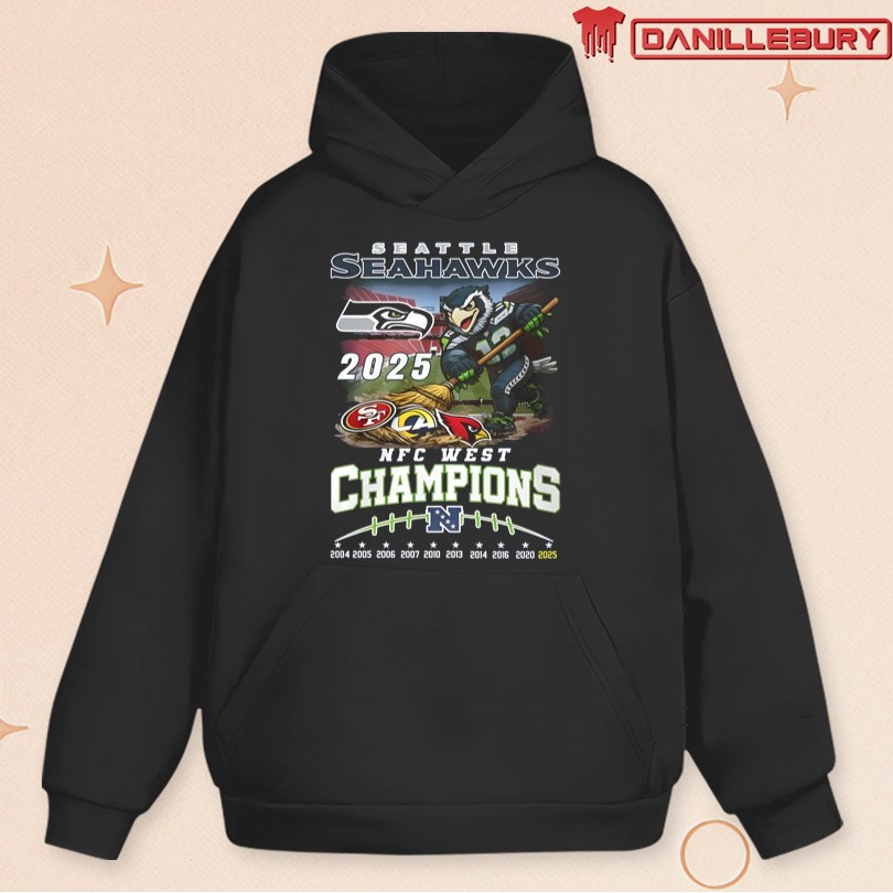 Seattle Seahawks 2025 NFC West Champions Celebrating Fanatics Shirt - Image 2