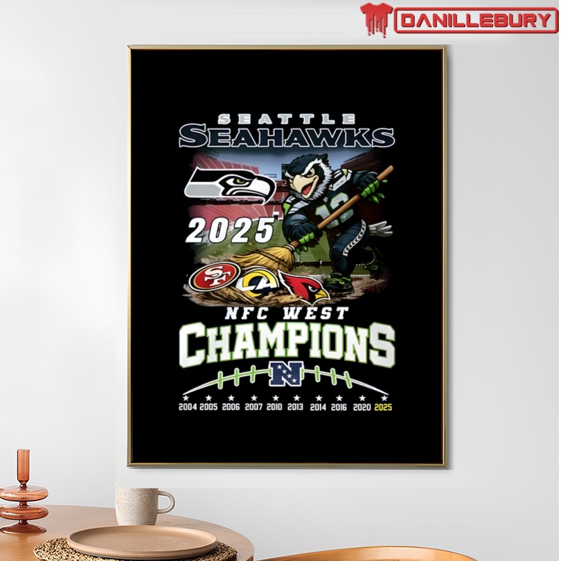Seattle Seahawks 2025 NFC West Champions Celebrating Fanatics Shirt - Image 4