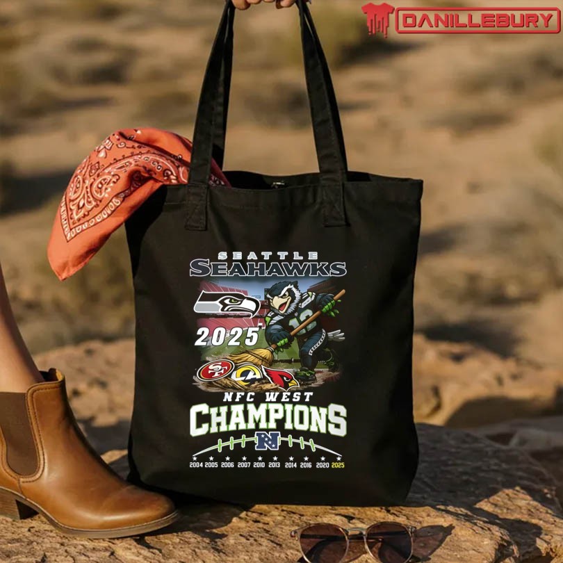 Seattle Seahawks 2025 NFC West Champions Celebrating Fanatics Shirt - Image 3