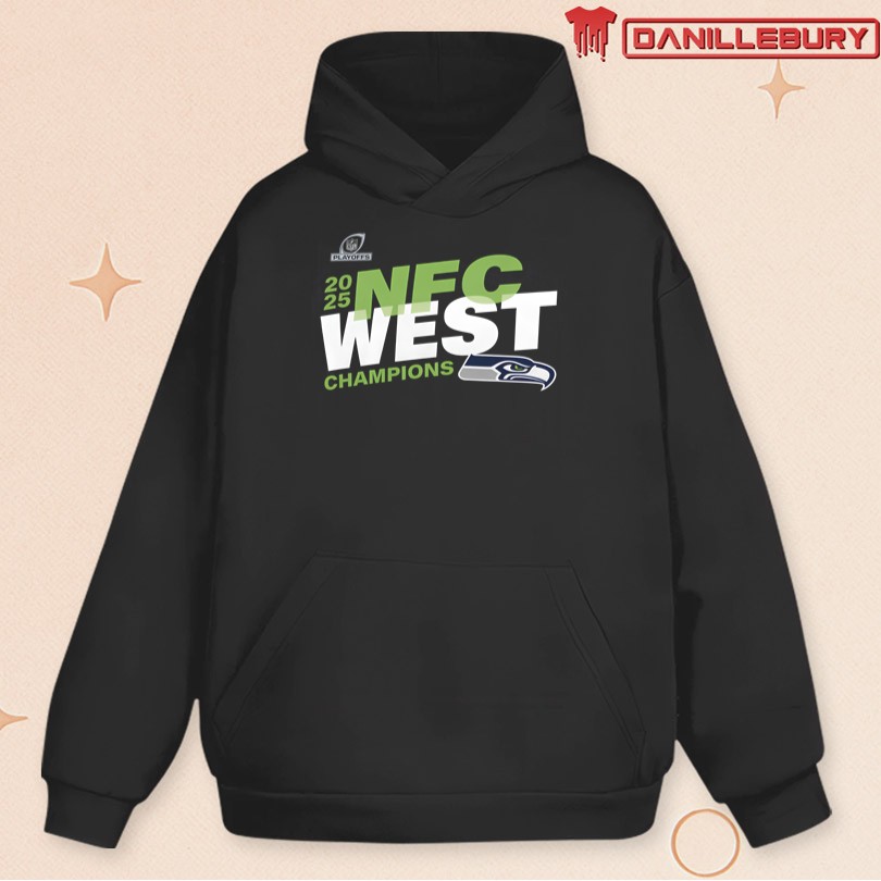 Seattle Seahawks Black 2025 NFC West Division Champions Conquer T-Shirt - Image 2