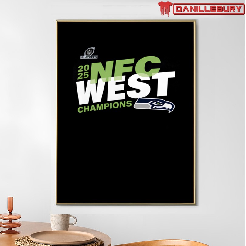 Seattle Seahawks Black 2025 NFC West Division Champions Conquer T-Shirt - Image 4