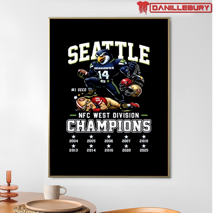 Seattle Seahawks NFC West Đivíion Champions 2025 Shirt - Image 4