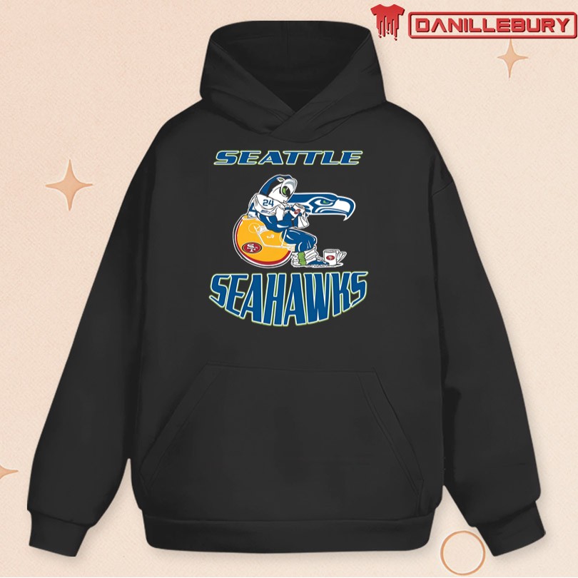 Seattle Seahawks Sitting On Toilet San Francisco 49ers Division Champs T-Shirt - Image 2