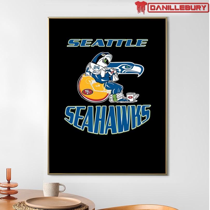 Seattle Seahawks Sitting On Toilet San Francisco 49ers Division Champs T-Shirt - Image 4