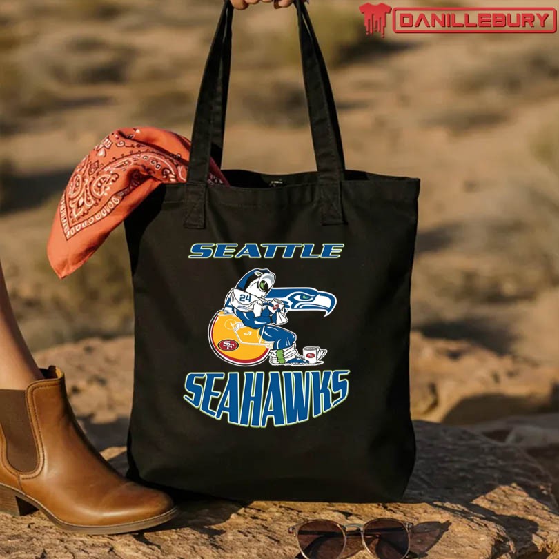 Seattle Seahawks Sitting On Toilet San Francisco 49ers Division Champs T-Shirt - Image 3