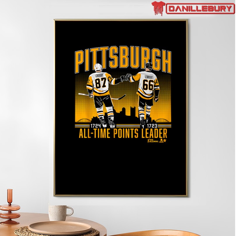 Sidney Crosby and Mario Lemieux Pittsburgh All Time Points Leader T-Shirt - Image 4
