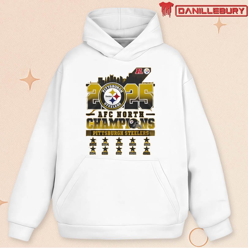Skyline City 2025 AFC North Champions Pittsburgh Steelers T-Shirt - Image 2