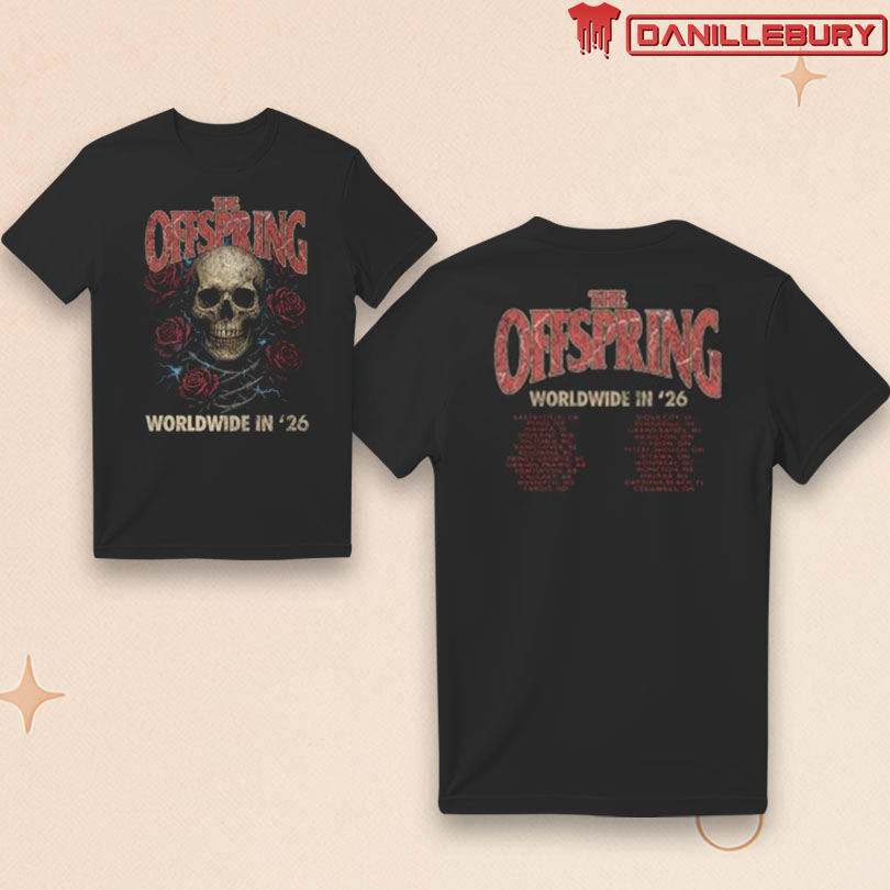The Offspring Rose Skull 2026 Tour Shirt