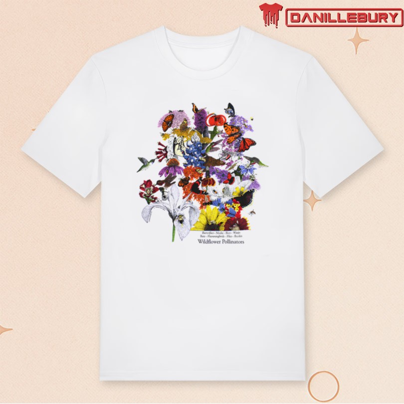 Wildflower Pollinators Adult White T-shirt