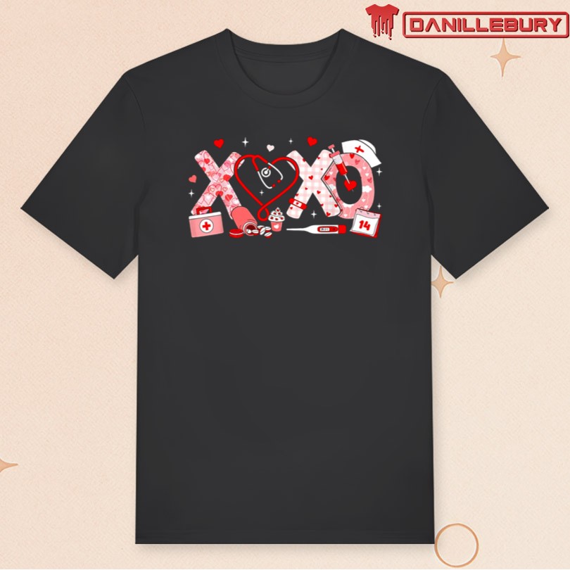 XOXO Nurse Valentines Day Stethoscope Valentine Nursing T-Shirt