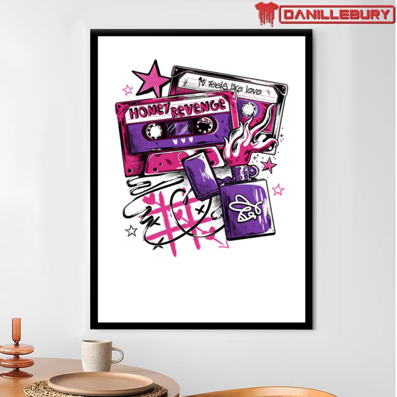 Honey Revenge It Feels Like Love Heather Cassis T-Shirt - Image 3