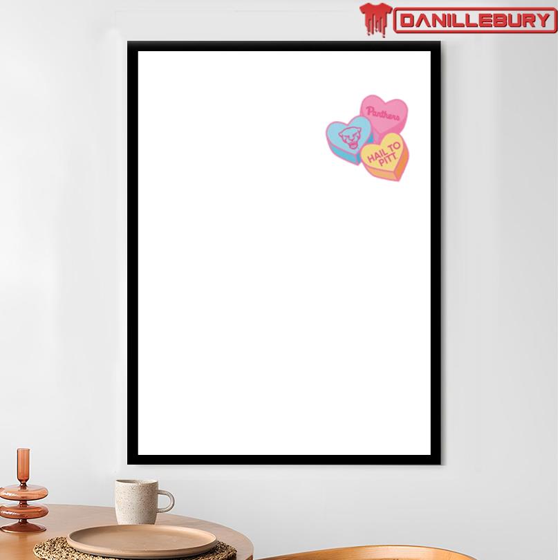 Pittsburgh Panthers Candy Heart Valentine 2026 T-Shirt - Image 3