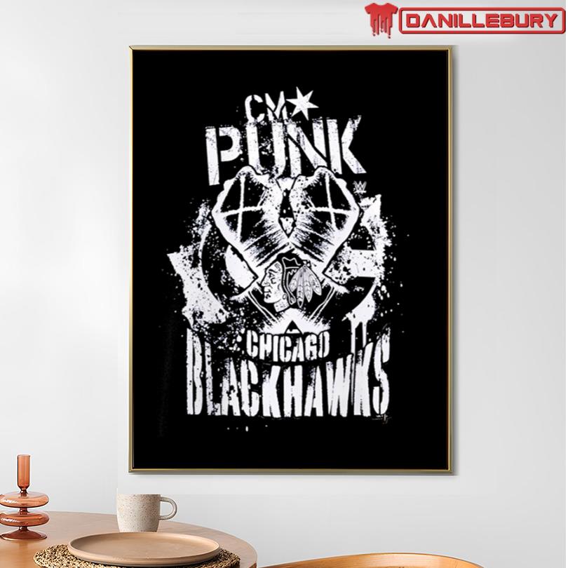 WWE Elimination Chamber 2026 Chicago CM Punk X Chicago Blackhawks Logo shirt - Image 3